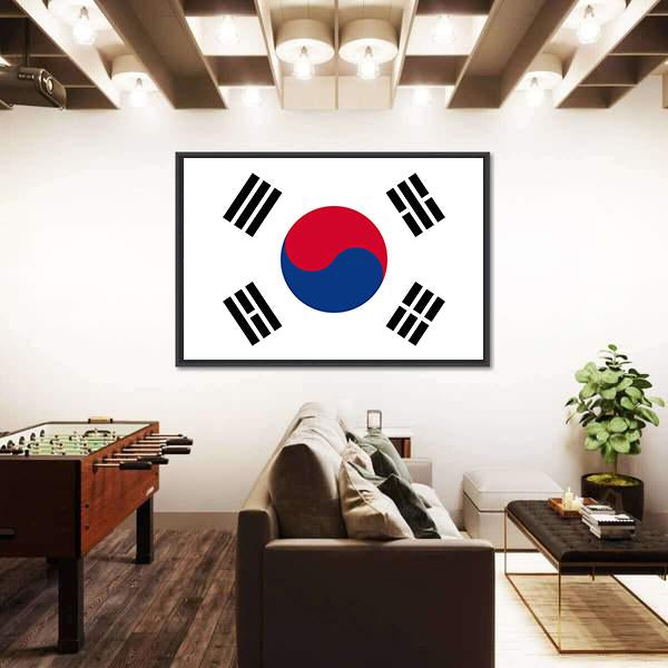 Flag Of South Korea Canvas Wall Art-3 Horizontal-Gallery Wrap-25" x 16"-Tiaracle