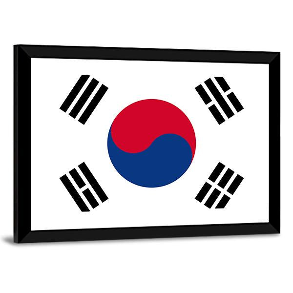 Flag Of South Korea Canvas Wall Art-3 Horizontal-Gallery Wrap-25" x 16"-Tiaracle