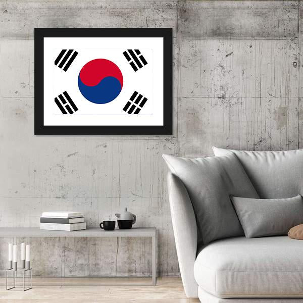Flag Of South Korea Canvas Wall Art-3 Horizontal-Gallery Wrap-25" x 16"-Tiaracle