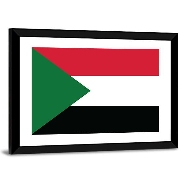Flag Of Sudan Canvas Wall Art-3 Horizontal-Gallery Wrap-25" x 16"-Tiaracle
