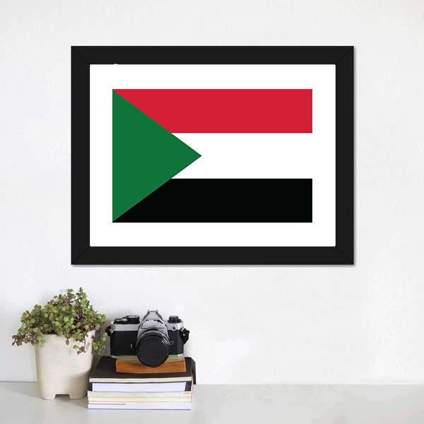 Flag Of Sudan Canvas Wall Art-1 Piece-Framed Print-20" x 16"-Tiaracle