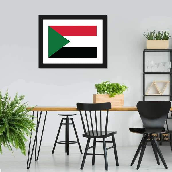 Flag Of Sudan Canvas Wall Art-3 Horizontal-Gallery Wrap-25" x 16"-Tiaracle