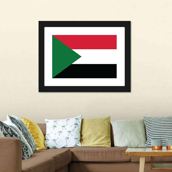 Flag Of Sudan Canvas Wall Art-3 Horizontal-Gallery Wrap-25" x 16"-Tiaracle