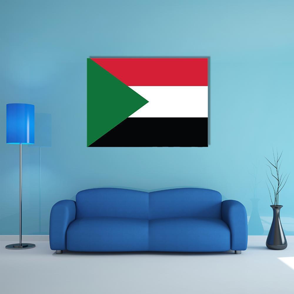 Flag Of Sudan Canvas Wall Art-1 Piece-Gallery Wrap-48" x 32"-Tiaracle