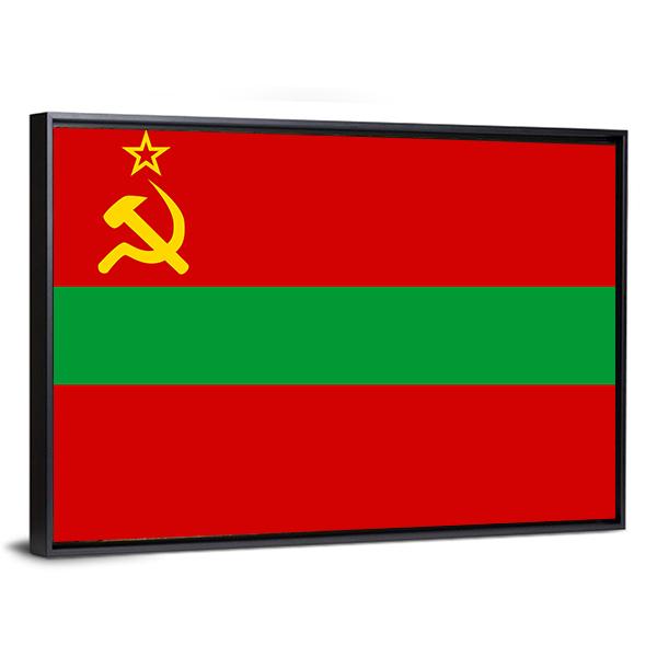 Flag Of Transnistria Canvas Wall Art-3 Horizontal-Gallery Wrap-25" x 16"-Tiaracle