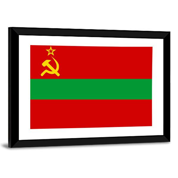 Flag Of Transnistria Canvas Wall Art-3 Horizontal-Gallery Wrap-25" x 16"-Tiaracle