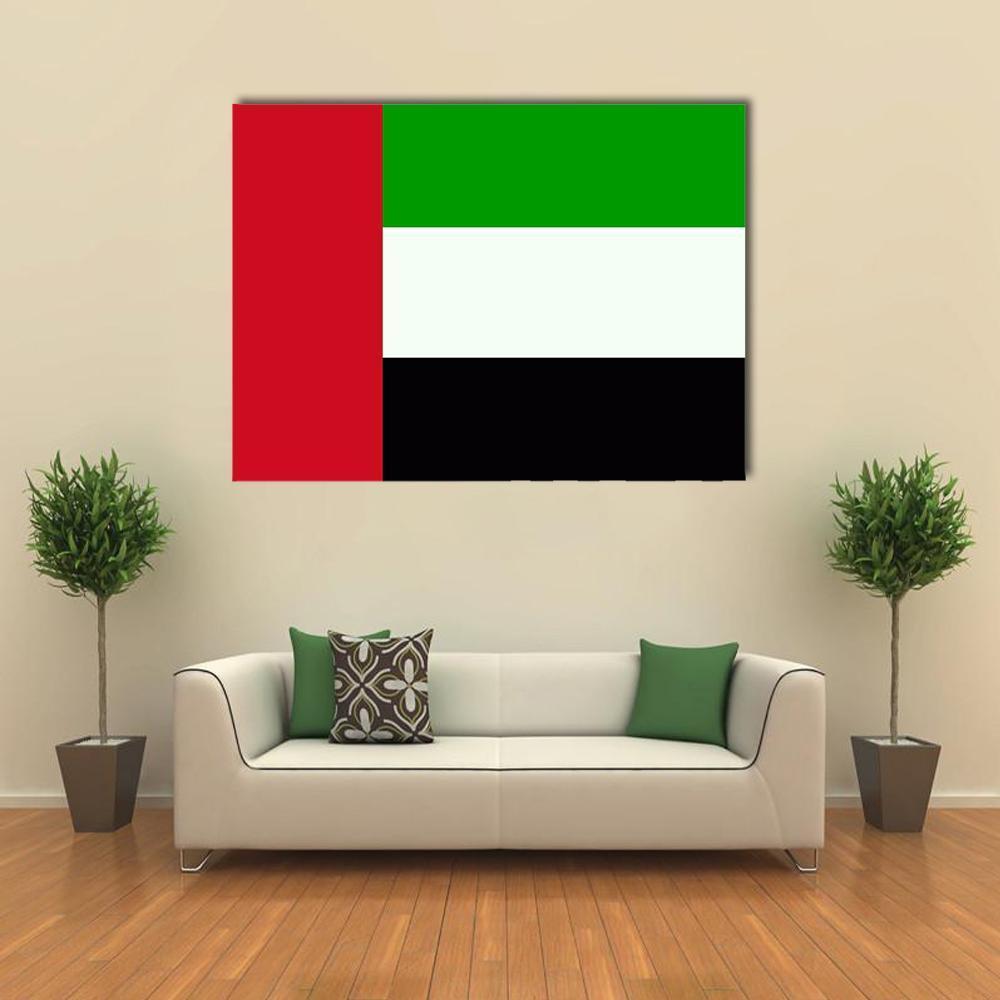 Flag Of United Arab Emirates Canvas Wall Art-1 Piece-Gallery Wrap-48" x 32"-Tiaracle