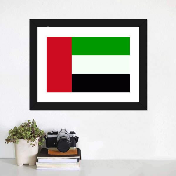 Flag Of United Arab Emirates Canvas Wall Art-1 Piece-Framed Print-20" x 16"-Tiaracle