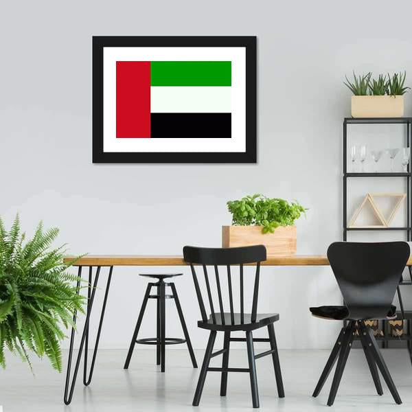 Flag Of United Arab Emirates Canvas Wall Art-3 Horizontal-Gallery Wrap-25" x 16"-Tiaracle
