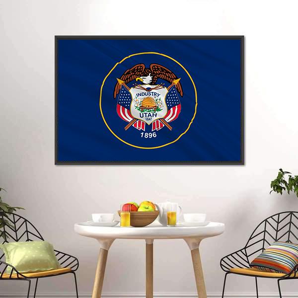 Flag Of Utah Canvas Wall Art-3 Horizontal-Gallery Wrap-25" x 16"-Tiaracle
