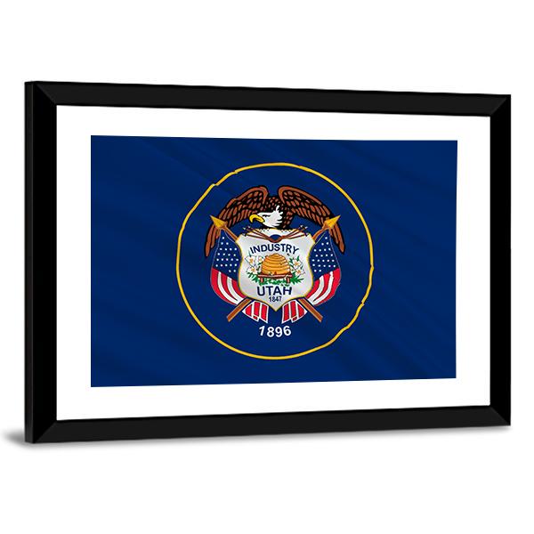 Flag Of Utah Canvas Wall Art-3 Horizontal-Gallery Wrap-25" x 16"-Tiaracle