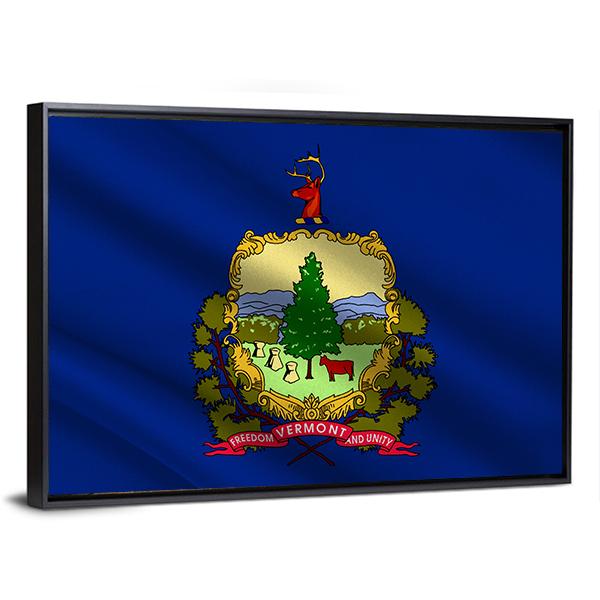 Flag Of Vermont Canvas Wall Art-3 Horizontal-Gallery Wrap-25" x 16"-Tiaracle