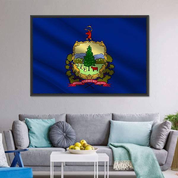 Flag Of Vermont Canvas Wall Art-3 Horizontal-Gallery Wrap-25" x 16"-Tiaracle