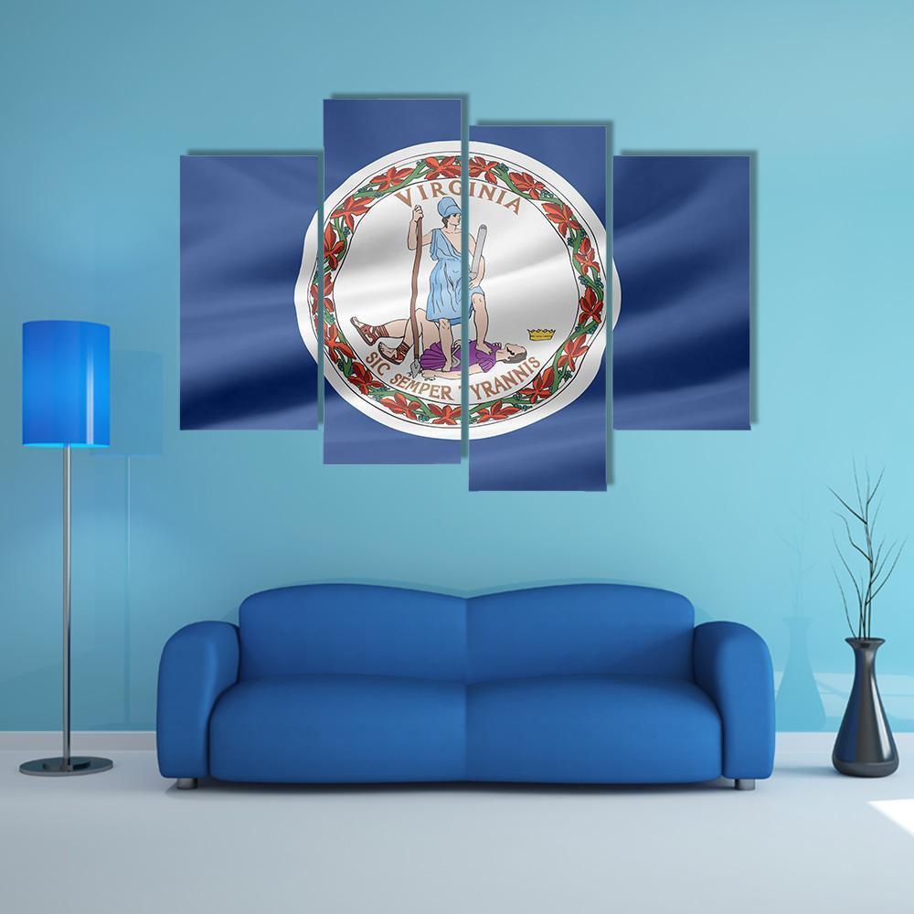 Flag Of Virginia Canvas Wall Art-4 Pop-Gallery Wrap-50" x 32"-Tiaracle