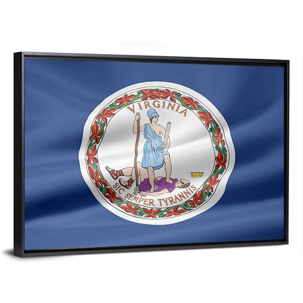Flag Of Virginia Canvas Wall Art-3 Horizontal-Gallery Wrap-25" x 16"-Tiaracle