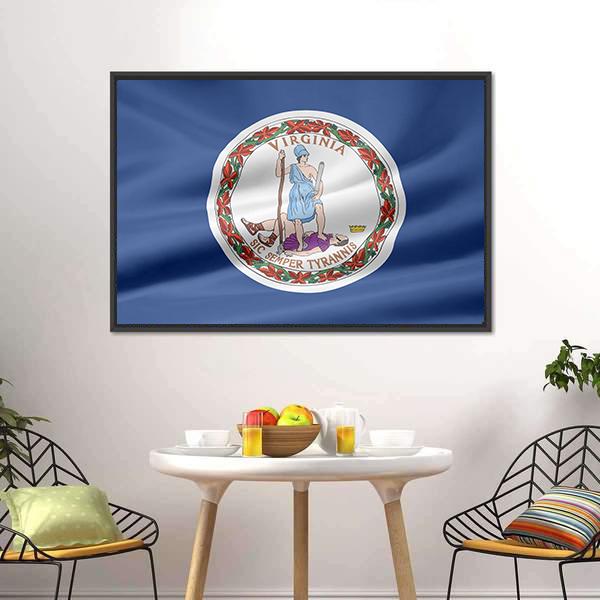Flag Of Virginia Canvas Wall Art-3 Horizontal-Gallery Wrap-25" x 16"-Tiaracle