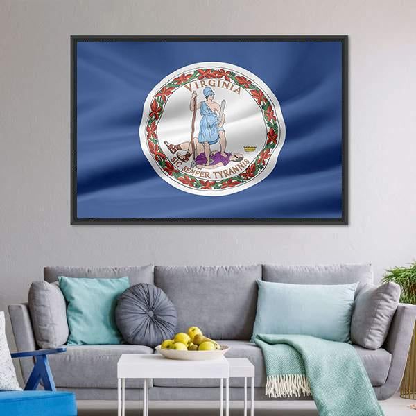 Flag Of Virginia Canvas Wall Art-3 Horizontal-Gallery Wrap-25" x 16"-Tiaracle