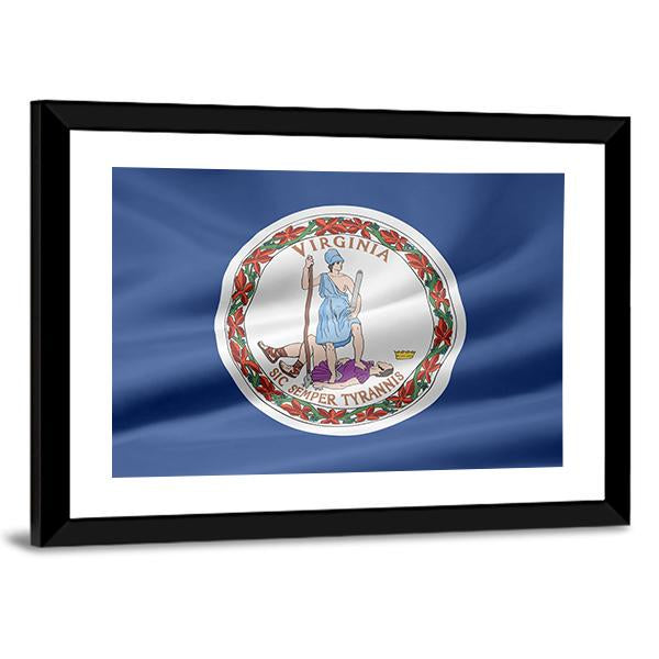 Flag Of Virginia Canvas Wall Art-3 Horizontal-Gallery Wrap-25" x 16"-Tiaracle