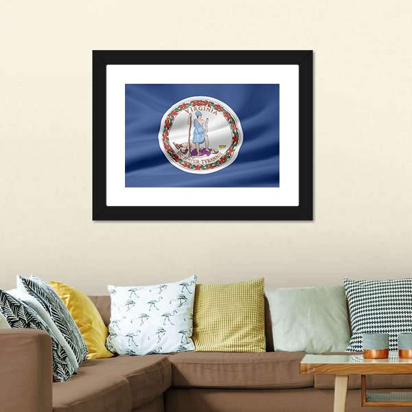 Flag Of Virginia Canvas Wall Art-3 Horizontal-Gallery Wrap-25" x 16"-Tiaracle