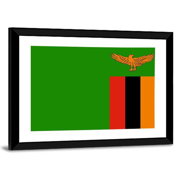 Flag Of Zambia Canvas Wall Art-3 Horizontal-Gallery Wrap-25" x 16"-Tiaracle