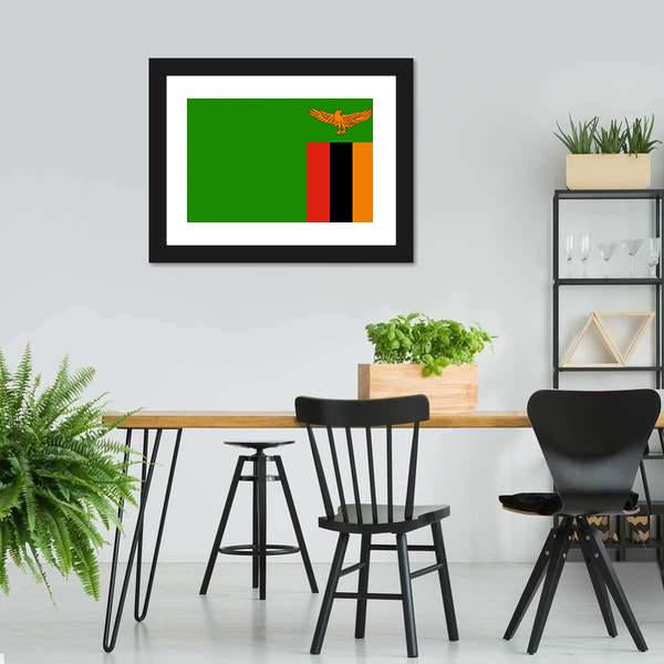 Flag Of Zambia Canvas Wall Art-3 Horizontal-Gallery Wrap-25" x 16"-Tiaracle
