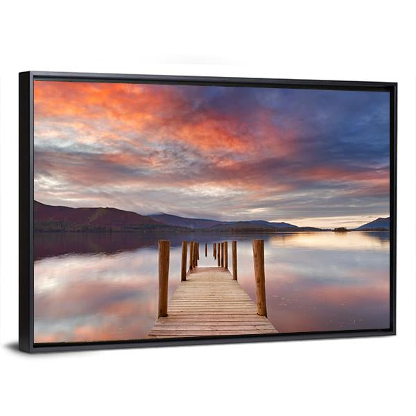 Flooded Jetty In Water Canvas Wall Art-3 Horizontal-Gallery Wrap-25" x 16"-Tiaracle