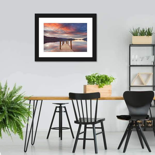Flooded Jetty In Water Canvas Wall Art-3 Horizontal-Gallery Wrap-25" x 16"-Tiaracle
