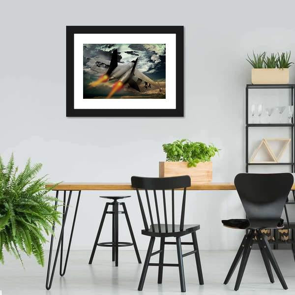 Flying Fighter Jet Canvas Wall Art-3 Horizontal-Gallery Wrap-25" x 16"-Tiaracle