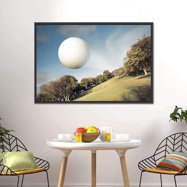 Flying Golf Ball Canvas Wall Art-3 Horizontal-Gallery Wrap-25" x 16"-Tiaracle