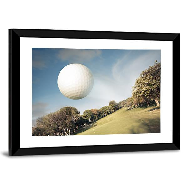 Flying Golf Ball Canvas Wall Art-3 Horizontal-Gallery Wrap-25" x 16"-Tiaracle