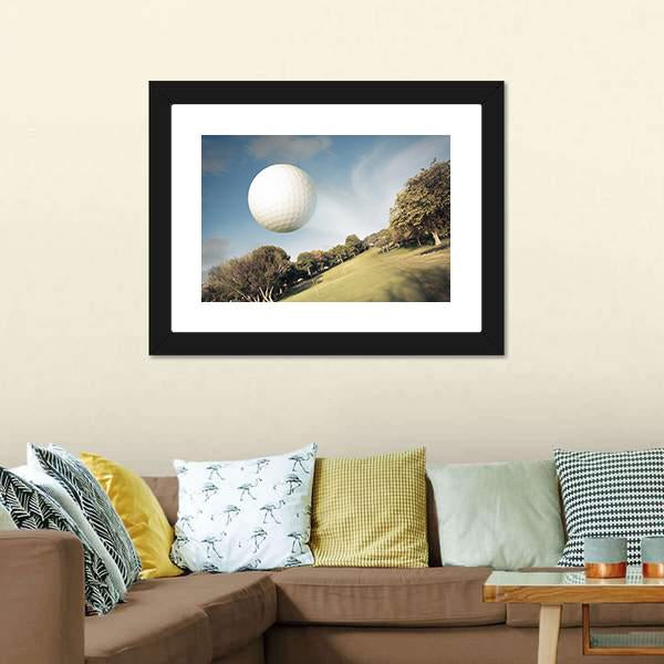 Flying Golf Ball Canvas Wall Art-3 Horizontal-Gallery Wrap-25" x 16"-Tiaracle