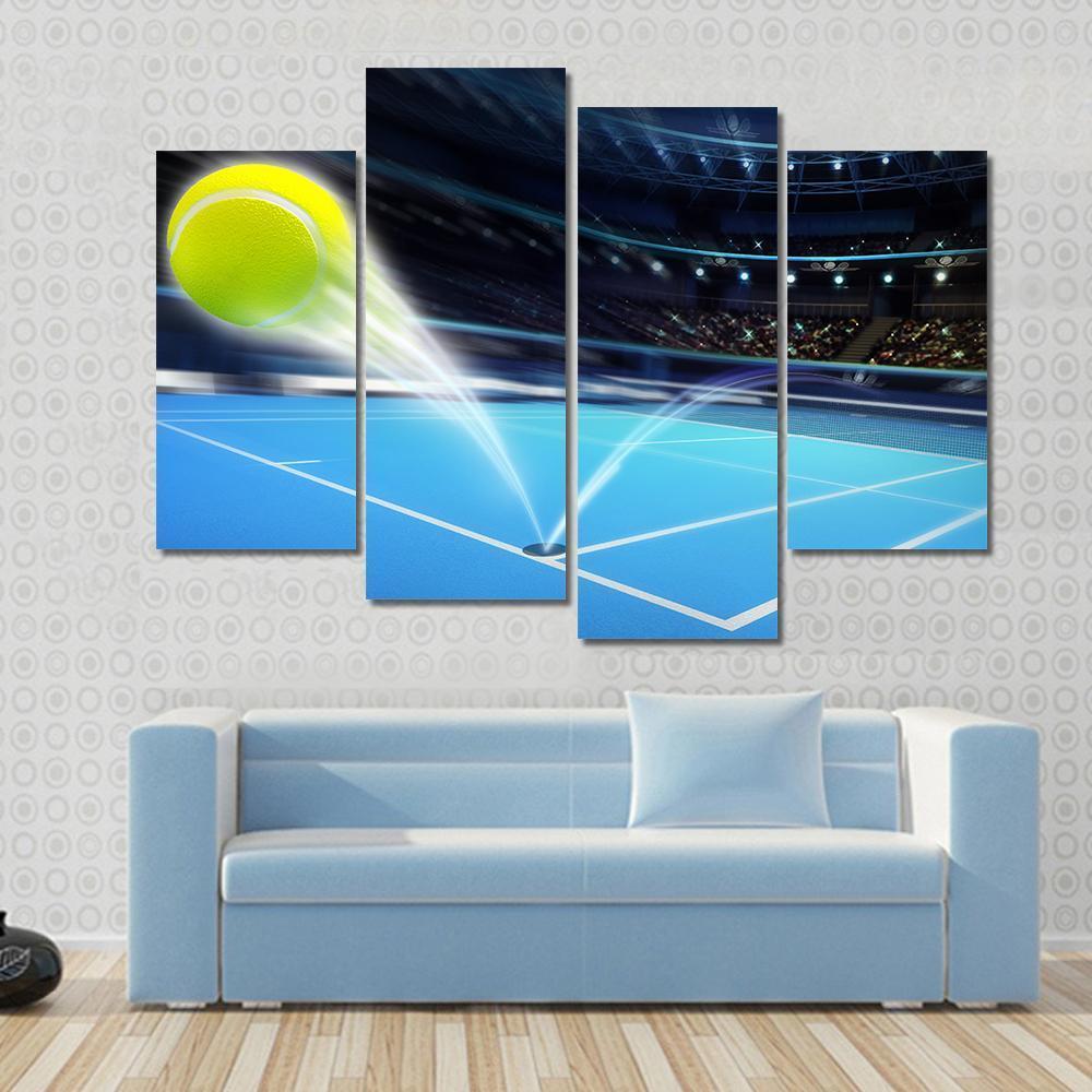 Flying Tennis Ball Canvas Wall Art-4 Pop-Gallery Wrap-50" x 32"-Tiaracle