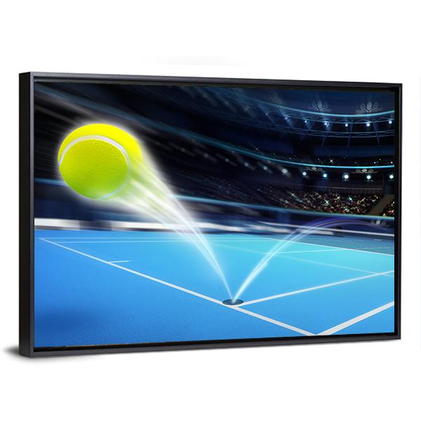 Flying Tennis Ball Canvas Wall Art-3 Horizontal-Gallery Wrap-25" x 16"-Tiaracle