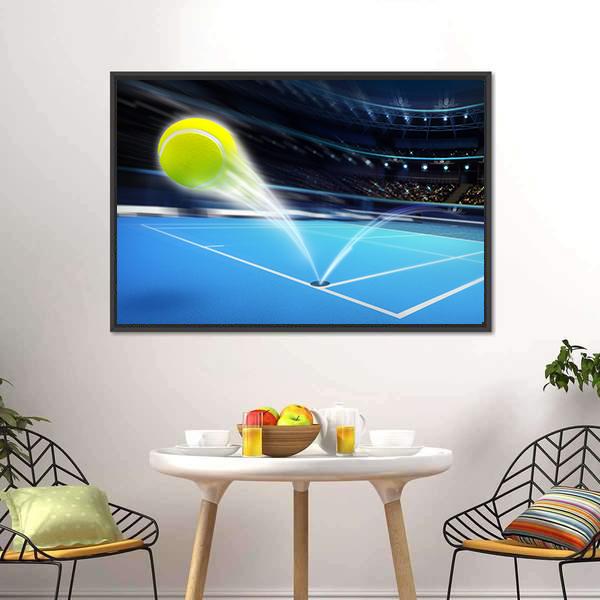 Flying Tennis Ball Canvas Wall Art-3 Horizontal-Gallery Wrap-25" x 16"-Tiaracle