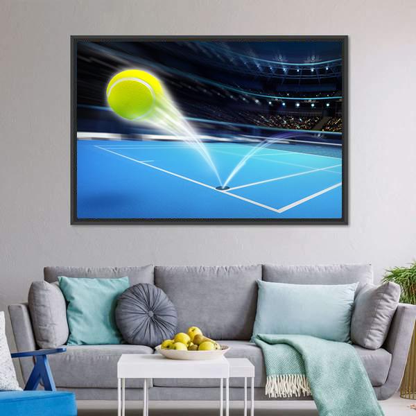 Flying Tennis Ball Canvas Wall Art-3 Horizontal-Gallery Wrap-25" x 16"-Tiaracle