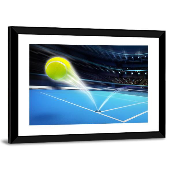 Flying Tennis Ball Canvas Wall Art-3 Horizontal-Gallery Wrap-25" x 16"-Tiaracle