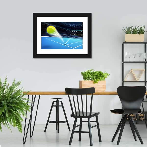 Flying Tennis Ball Canvas Wall Art-3 Horizontal-Gallery Wrap-25" x 16"-Tiaracle