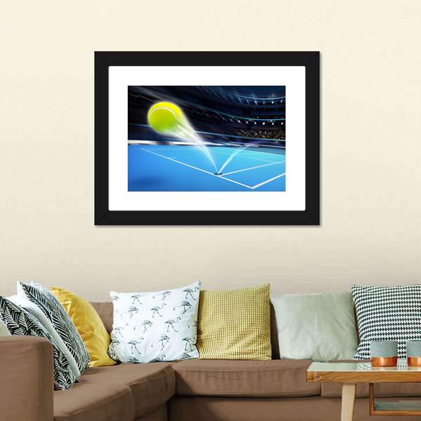 Flying Tennis Ball Canvas Wall Art-3 Horizontal-Gallery Wrap-25" x 16"-Tiaracle