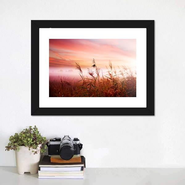 Foggy Landscape Canvas Wall Art-1 Piece-Framed Print-20" x 16"-Tiaracle