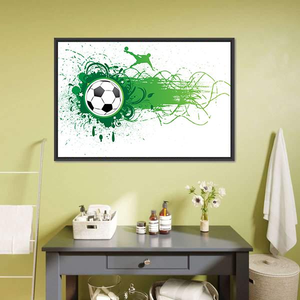 Football Banner Canvas Wall Art-1 Piece-Floating Frame-24" x 16"-Tiaracle