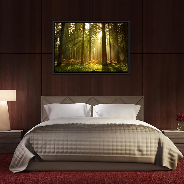 Forest At Dusk Canvas Wall Art-3 Horizontal-Gallery Wrap-25" x 16"-Tiaracle