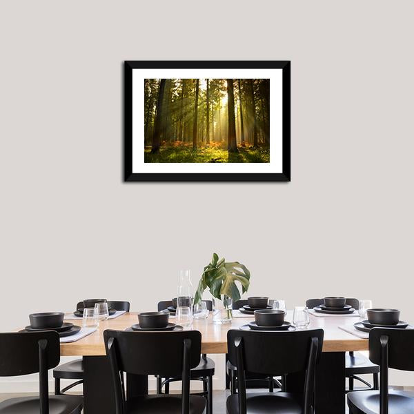 Forest At Dusk Canvas Wall Art-3 Horizontal-Gallery Wrap-25" x 16"-Tiaracle