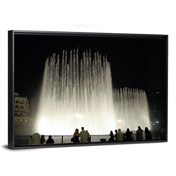 Fountains In Dubai Canvas Wall Art-3 Horizontal-Gallery Wrap-25" x 16"-Tiaracle