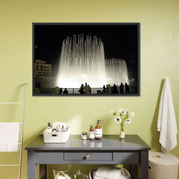 Fountains In Dubai Canvas Wall Art-3 Horizontal-Gallery Wrap-25" x 16"-Tiaracle