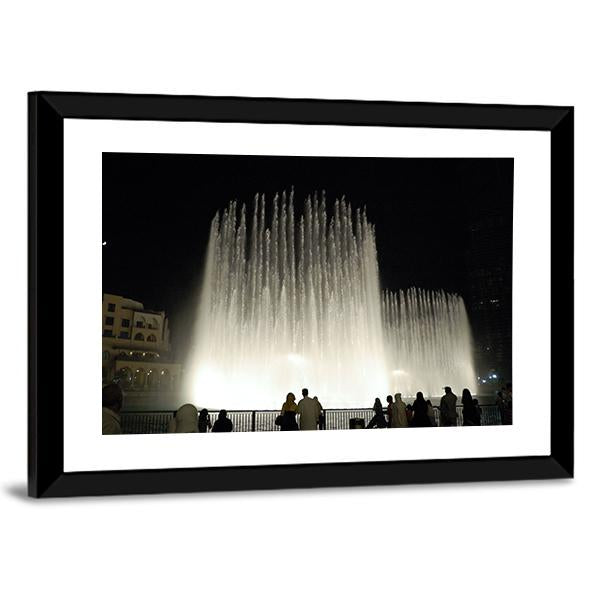 Fountains In Dubai Canvas Wall Art-3 Horizontal-Gallery Wrap-25" x 16"-Tiaracle