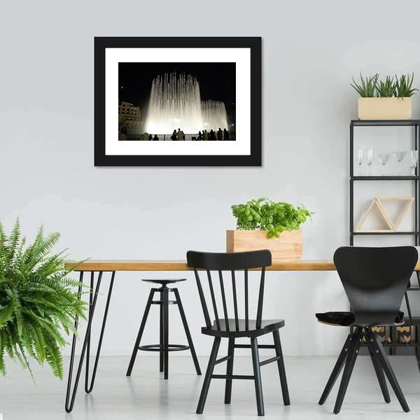 Fountains In Dubai Canvas Wall Art-3 Horizontal-Gallery Wrap-25" x 16"-Tiaracle