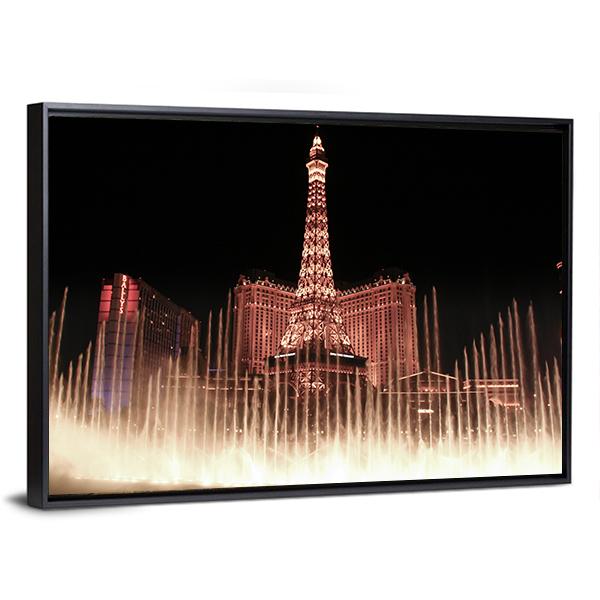 Fountains Of Bellagio Canvas Wall Art-3 Horizontal-Gallery Wrap-25" x 16"-Tiaracle