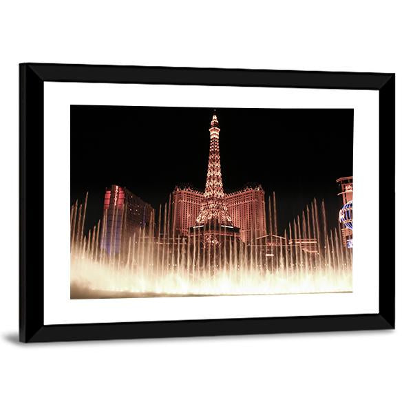 Fountains Of Bellagio Canvas Wall Art-3 Horizontal-Gallery Wrap-25" x 16"-Tiaracle