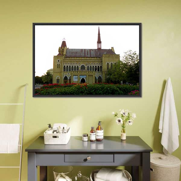 Frere Hall In Karachi Canvas Wall Art-1 Piece-Floating Frame-24" x 16"-Tiaracle