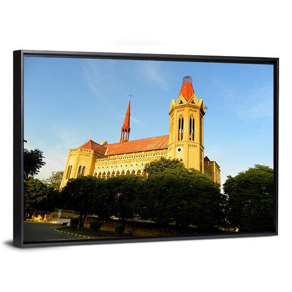 Frere Hall Karachi Canvas Wall Art-3 Horizontal-Gallery Wrap-25" x 16"-Tiaracle